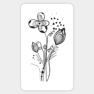 Summer time abstract black flowers Sticker